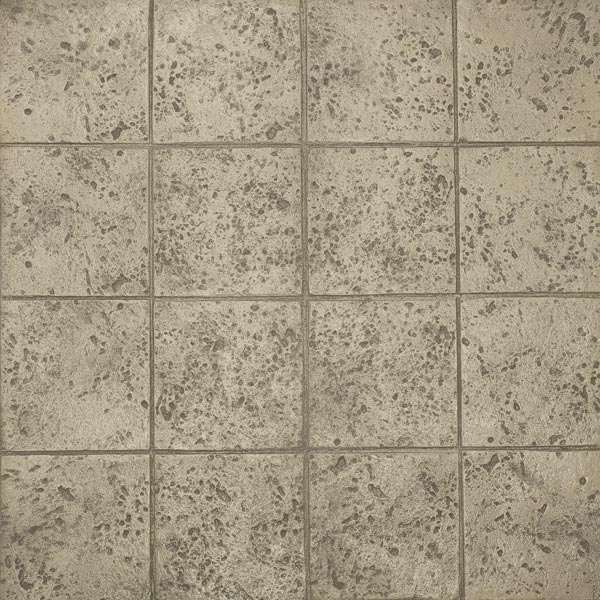 a natural stone light grey-brown look of stamped concrete squares